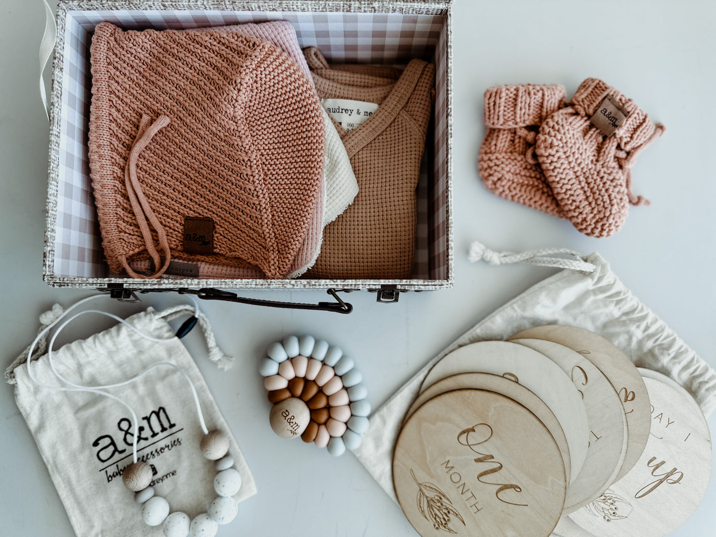 Bonnet & Booties Baby Gift Box - Girl - Audrey & Me